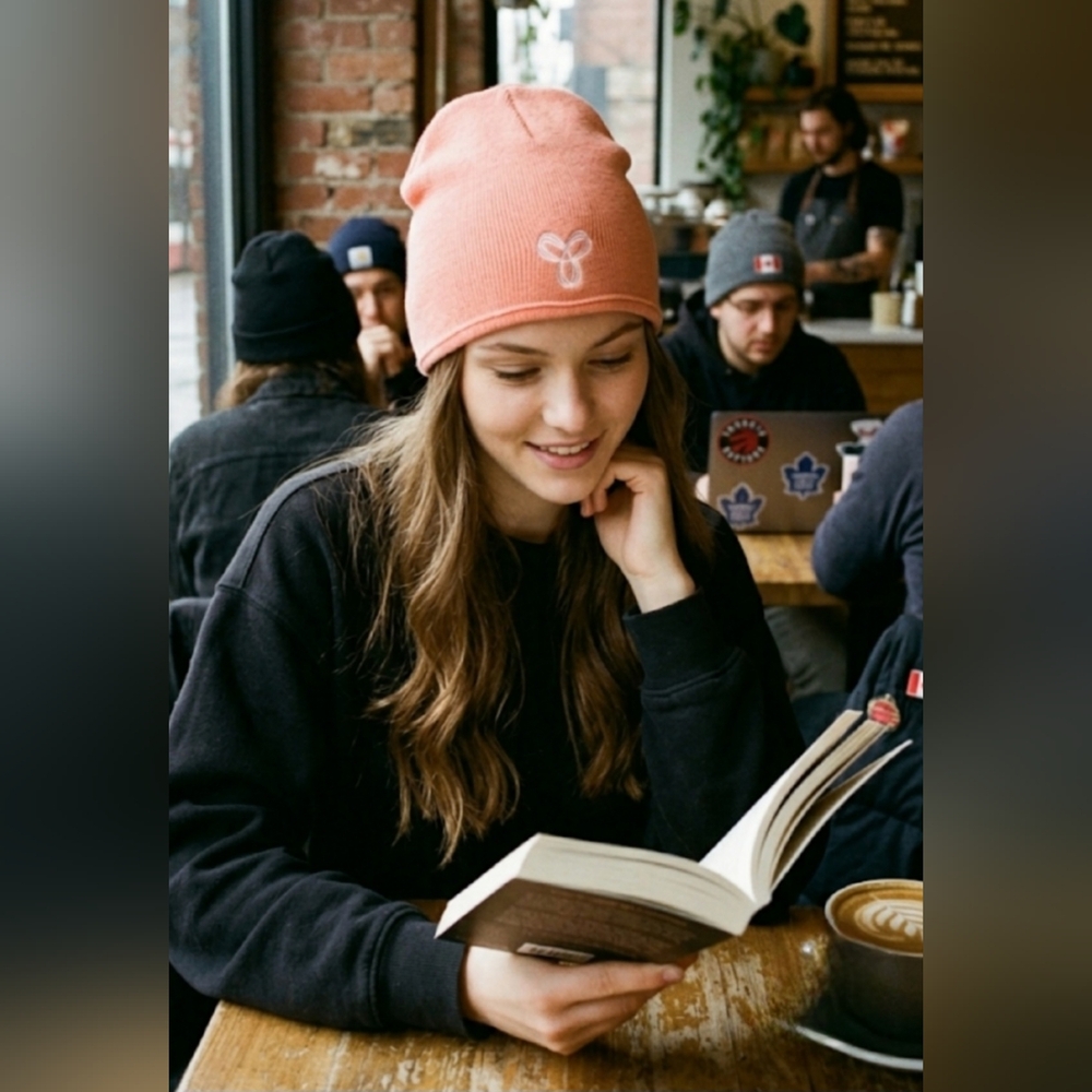 🌷Aritzia TNA Peach Beanie with Embroidered TNA Logo🌷